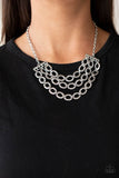Repeat After Me - Silver Necklace - Paparazzi Accessories Necklace Bedazzle Me Pretty Mobile Fashion Boutique