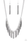 Retro Edge - Black Necklace - Paparazzi Accessories Necklace Bedazzle Me Pretty Mobile Fashion Boutique