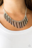Retro Edge - Black Necklace - Paparazzi Accessories Necklace Bedazzle Me Pretty Mobile Fashion Boutique