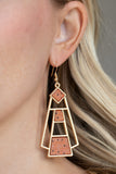 Retro Minimalist - Brown Earrings - Paparazzi Accessories Earrings Bedazzle Me Pretty Mobile Fashion Boutique