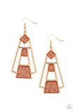Retro Minimalist - Brown Earrings - Paparazzi Accessories Earrings Bedazzle Me Pretty Mobile Fashion Boutique