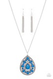Retro Prairies - Blue Necklace - Paparazzi Accessories Necklace Bedazzle Me Pretty Mobile Fashion Boutique