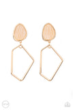 Retro Reverie - Gold Clip-On Earrings - Paparazzi Accessories Clip-On Earrings Bedazzle Me Pretty Mobile Fashion Boutique