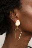 Retro Reverie - Gold Clip-On Earrings - Paparazzi Accessories Clip-On Earrings Bedazzle Me Pretty Mobile Fashion Boutique