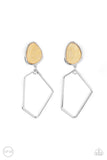 Retro Reverie - Yellow Clip-On Earrings - Paparazzi Accessories Clip-On Earrings Bedazzle Me Pretty Mobile Fashion Boutique