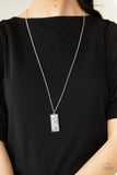 Retro Rock Collection - White Necklace - Paparazzi Accessories Necklace Bedazzle Me Pretty Mobile Fashion Boutique