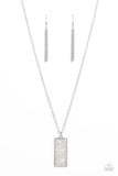 Retro Rock Collection - White Necklace - Paparazzi Accessories Necklace Bedazzle Me Pretty Mobile Fashion Boutique