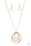 Revamped Relic - Gold Necklace - Paparazzi Accessories Necklace Bedazzle Me Pretty Mobile Fashion Boutique