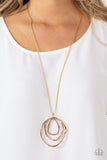Revamped Relic - Gold Necklace - Paparazzi Accessories Necklace Bedazzle Me Pretty Mobile Fashion Boutique