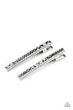 Rhinestone Jungle - Silver Hair Clip - Paparazzi Accessories Hair Clip Bedazzle Me Pretty Mobile Fashion Boutique