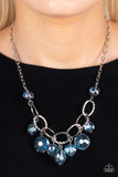 Rhinestone River - Blue Necklace - Paparazzi Accessories Necklace Bedazzle Me Pretty Mobile Fashion Boutique