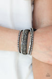 Rhinestone Rocker - Silver Bracelet - Paparazzi Accessories Bracelet Bedazzle Me Pretty Mobile Fashion Boutique