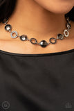 Rhinestone Rollout - Silver Necklace - Paparazzi Accessories Necklace Bedazzle Me Pretty Mobile Fashion Boutique