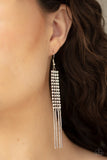 Rhinestone Romance - White Earrings - Paparazzi Accessories Earrings Bedazzle Me Pretty Mobile Fashion Boutique
