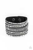 Rhinestone Rumble - Black Bracelet - Paparazzi Accessories Bracelet Bedazzle Me Pretty Mobile Fashion Boutique