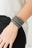 Rhinestone Rumble - Black Bracelet - Paparazzi Accessories Bracelet Bedazzle Me Pretty Mobile Fashion Boutique