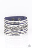 Rhinestone Rumble - Blue Bracelet - Paparazzi Accessories Bracelet Bedazzle Me Pretty Mobile Fashion Boutique