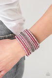 Rhinestone Rumble - Pink Bracelet - Paparazzi Accessories Bracelet Bedazzle Me Pretty Mobile Fashion Boutique