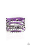 Rhinestone Rumble - Purple Bracelet - Paparazzi Accessories Bracelet Bedazzle Me Pretty Mobile Fashion Boutique