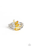 Rhinestone Stunner - Yellow Ring - Paparazzi Accessories Ring Bedazzle Me Pretty Mobile Fashion Boutique
