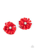 Ribbon Reception - Red Hair Clip - Paparazzi Accessories Hair Clip Bedazzle Me Pretty Mobile Fashion Boutique