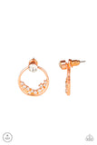 Rich Blitz - Copper Earrings - Paparazzi Accessories Earrings Bedazzle Me Pretty Mobile Fashion Boutique