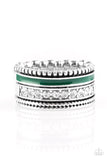 Rich Rogue - Green Ring - Paparazzi Accessories Ring Bedazzle Me Pretty Mobile Fashion Boutique