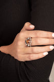 Rich With Richness - Brown Ring - Paparazzi Accessories Ring Bedazzle Me Pretty Mobile Fashion Boutique