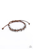Ride The Rails - Brown Mens Bracelet - Paparazzi Accessories Mens Bracelet Bedazzle Me Pretty Mobile Fashion Boutique
