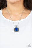 Right Hand TALISMAN - Blue Necklace - Paparazzi Accessories Necklace Bedazzle Me Pretty Mobile Fashion Boutique
