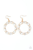 Ring Around The Rhinestones - Gold Earrings - Paparazzi Accessories Earrings Bedazzle Me Pretty Mobile Fashion Boutique