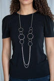 Ring In The Radiance - Silver Necklace - Paparazzi Accessories Necklace Bedazzle Me Pretty Mobile Fashion Boutique