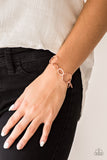 Ring Up The Curtain - Copper Bracelet - Paparazzi Accessories Bracelet Bedazzle Me Pretty Mobile Fashion Boutique
