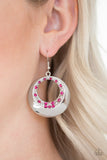Ringed In Refinement - Pink Earrings - Paparazzi Accessories Earrings Bedazzle Me Pretty Mobile Fashion Boutique