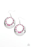 Ringed In Refinement - Pink Earrings - Paparazzi Accessories Earrings Bedazzle Me Pretty Mobile Fashion Boutique