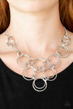 Ringing Off The Hook - Silver Necklace - Paparazzi Accessories Necklace Bedazzle Me Pretty Mobile Fashion Boutique