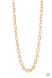 Ringside Throne - Gold Mens Necklace - Paparazzi Accessories Mens Necklace Bedazzle Me Pretty Mobile Fashion Boutique