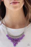 Rio Rainfall - Purple Necklace - Paparazzi Accessories Necklace Bedazzle Me Pretty Mobile Fashion Boutique