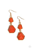 Rio Relic - Orange Earrings - Paparazzi Accessories Earrings Bedazzle Me Pretty Mobile Fashion Boutique