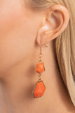 Rio Relic - Orange Earrings - Paparazzi Accessories Earrings Bedazzle Me Pretty Mobile Fashion Boutique