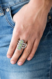 Rio Trio - Green Ring - Paparazzi Accessories Ring Bedazzle Me Pretty Mobile Fashion Boutique