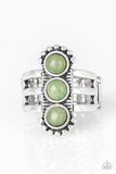 Rio Trio - Green Ring - Paparazzi Accessories Ring Bedazzle Me Pretty Mobile Fashion Boutique