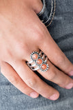 Rio Trio - Orange Ring - Paparazzi Accessories Ring Bedazzle Me Pretty Mobile Fashion Boutique