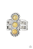 Rio Trio - Yellow Ring - Paparazzi Accessories Ring Bedazzle Me Pretty Mobile Fashion Boutique