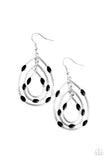 Rippling Rapport - Black Earrings - Paparazzi Accessories Earrings Bedazzle Me Pretty Mobile Fashion Boutique