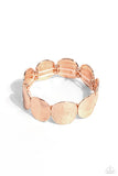 Rippling Record - Rose Gold Bracelet - Paparazzi Accessories Bracelet Bedazzle Me Pretty Mobile Fashion Boutique