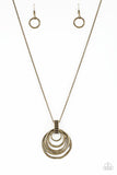 Rippling Relic - Brass Necklace - Paparazzi Accessories Necklace Bedazzle Me Pretty Mobile Fashion Boutique