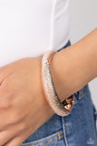Rippling Reunion - Rose Gold Bracelet - Paparazzi Accessories Bracelet Bedazzle Me Pretty Mobile Fashion Boutique
