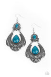 Rise and Roam - Blue Earrings - Paparazzi Accessories Earrings Bedazzle Me Pretty Mobile Fashion Boutique