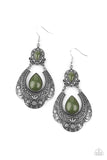 Rise and Roam - Green Earrings - Paparazzi Accessories Earrings Bedazzle Me Pretty Mobile Fashion Boutique